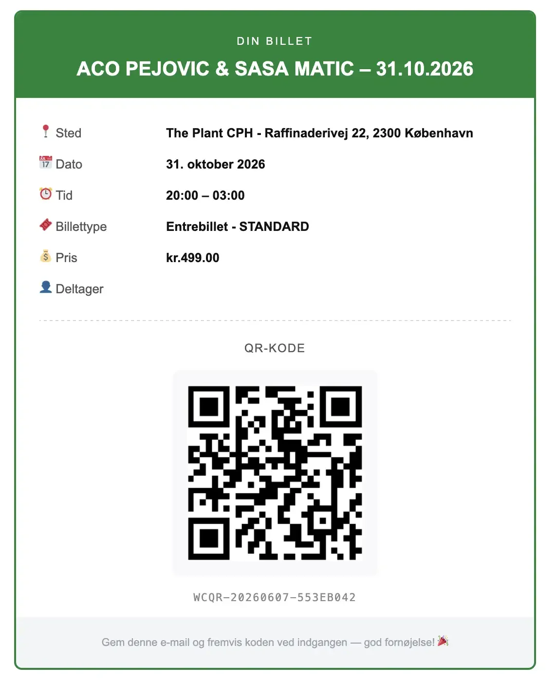 WooCommerce QR barcode ticket list view